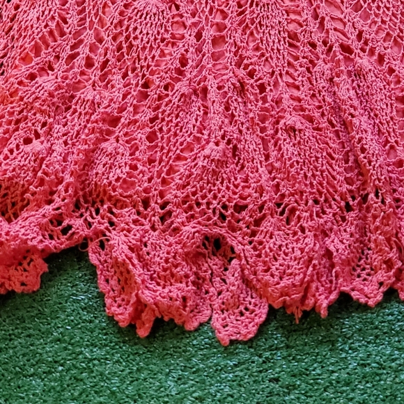 Amazing Tangerine Crochet Midi Skirt - Picture 3 of 8